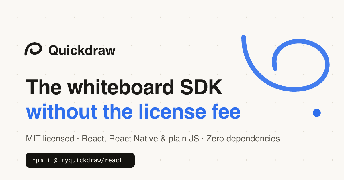 I built an MIT-licensed whiteboard SDK because the popular one now needs a paid license — free, ze logo